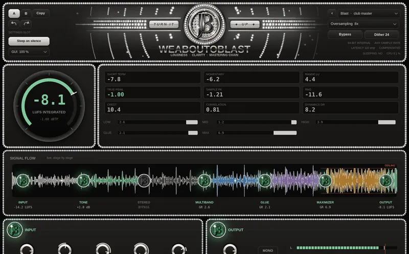 JB Turn It Up plugin interface